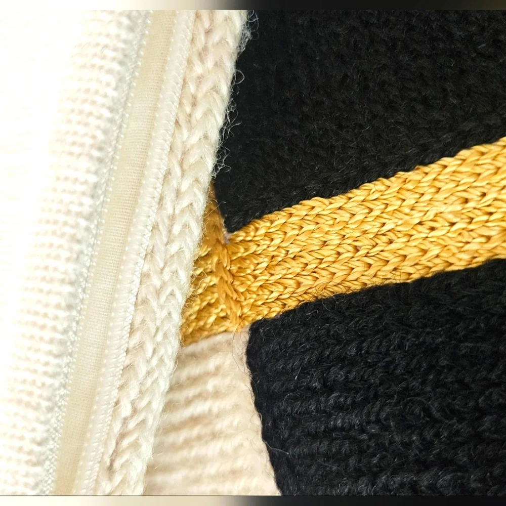 NWT West Elm x Leah Singh Geometric Gold Wool Tribeca Rectangle Pillow Cover